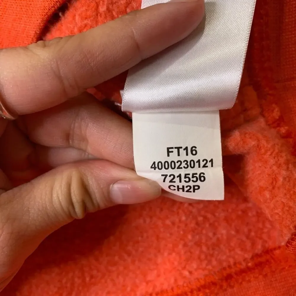 The North Face Hoodie Mens L Large Persimmon Fleece Lined Half Dome Sweatshirt‎